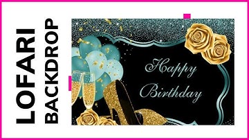 Lofaris Green Frame Shiny Roses Birthday Celebration Backdrop