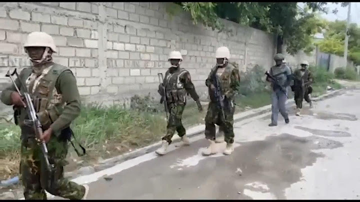 Kenyan police officers patrol streets of Haitian capital