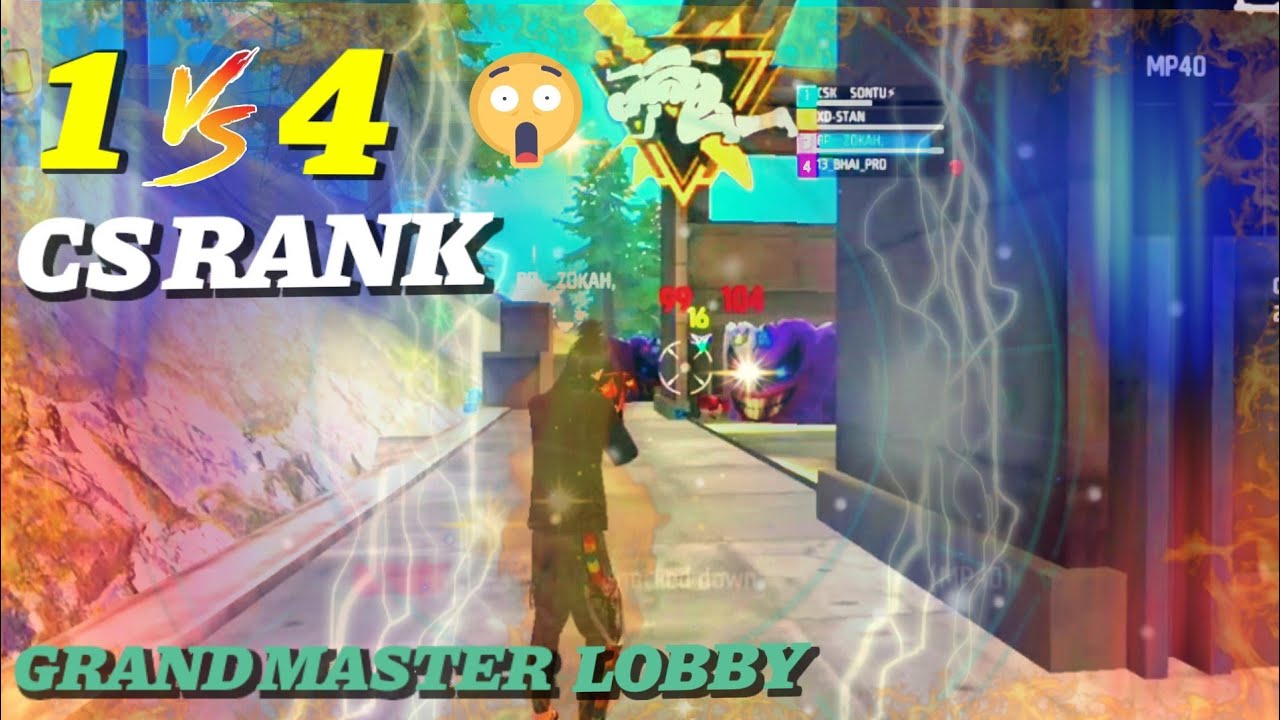 FREE FIRE CS RANK 1V4 CLUSH - YouTube