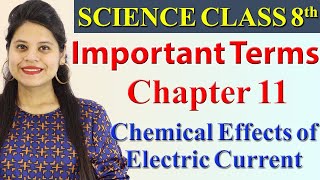 Important Terms - Chapter 11 - Chemical Effects of Electric Current - Science Class 8, CBSE