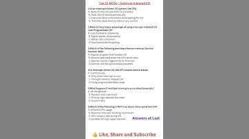 Top 10 MCQs on Interrupt Initiated I/O|COA|UGC NET|GATE #computerorganization#ugcnet#gatecs #shorts