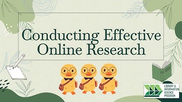 Conducting Effective Online Research