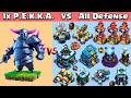 PEKKA VS All Defenses | 1 P.E.K.K.A. Challenge in Clash of Clans