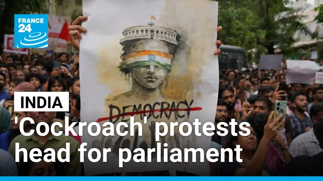 India's Cockroach party leads thousands of youth in protest to parliament • FRANCE 24 English