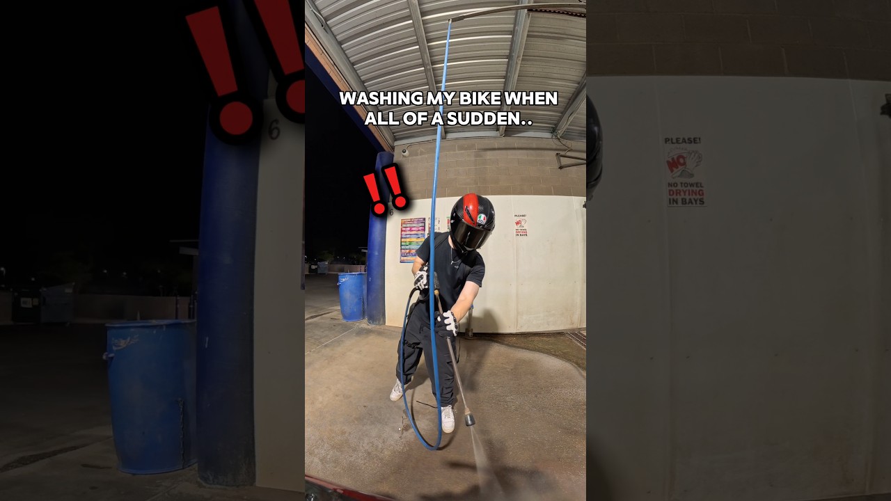 WHY CANT HE LET ME WASH MY BIKE IN PEACE #biker #motorcycle