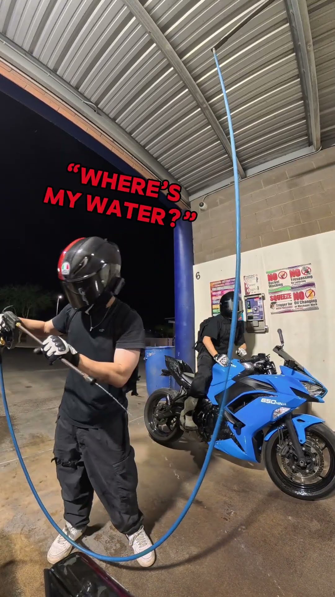 WHY CANT HE LET ME WASH MY BIKE IN PEACE #biker #motorcycle