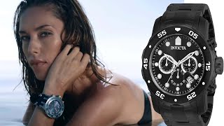 Invicta Men's 0076 Pro Diver Collection Chronograph Black Ion Plated Stainless Steel