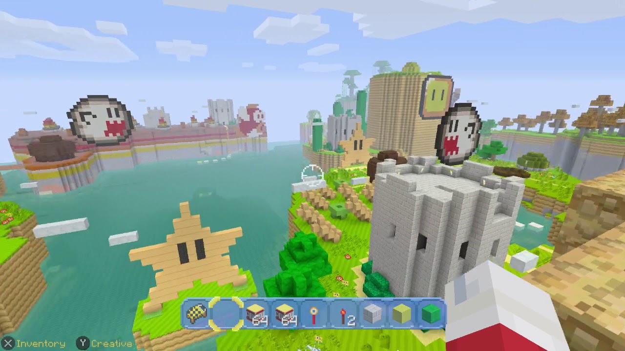 MARIO, LUIGI & PRINCESS PEACH play MINECRAFT! Lucky Block Hide