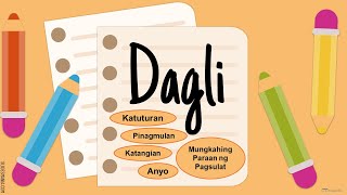 DAGLI | KATUTURAN, PINAGMULAN, KATANGIAN AT ANYO | MGA MUNGKAHING PARAAN SA PAGSULAT | FILIPINO 10