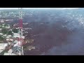 Dron capta impactantes imágenes tras erupción del volcán Nyiragongoen en el Congo.