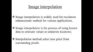 Interpolation Techniques