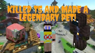 KILLED T5 AND GOT MY FIRST LEGENDARY PET!! | Craftersmc skyblock server |