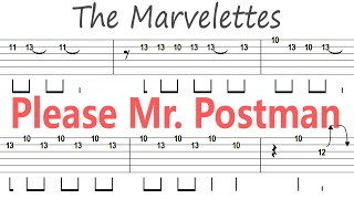 The Marvelettes - Please Mr. Postman / Guitar Solo Tab+BackingTrack