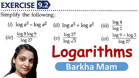Logarithms Exercise 9.2 Q1 Class 9 Maths ICSE  ML Aggarwal Solutions