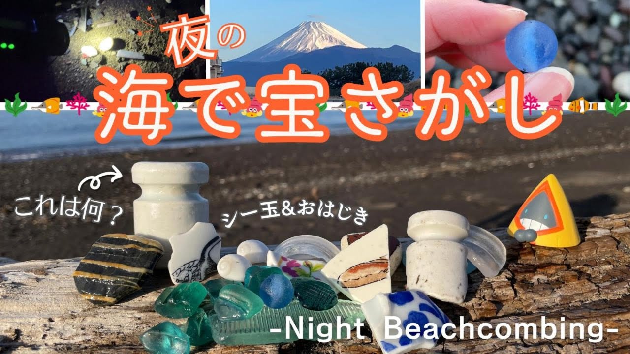 夜の海で宝さがし🌒【ビーチコーミング】