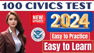 2024 EASY Answer SLOW USCIS Official 100 Civics Questions and Answers US Citizenship Interview 2023