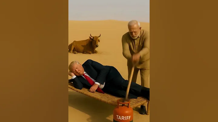 Trump and Modi in Controversial Tariff Gesture | Political Symbolism Explained #politicalhumor#funny