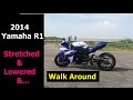 2014 Yamaha R1 Stretched and Lowered Crossplane R1 WALKAROUND