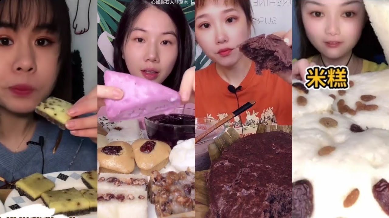STEAMED RICE CAKES (米糕) & RICE BUNS (米馒头)|| *Subtitled* ASMR Chinese Dessert Mukbang 디저트 먹방 吃播