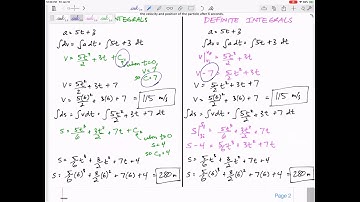 Dynamics - Particle kinematics notes part 3 (comparison of definite and indefinite integrals)
