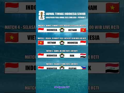 Jadwal Lengkap Timnas Indonesia di Kualifikasi Piala Dunia 2026 Zona Asia Putaran 2 #shorts