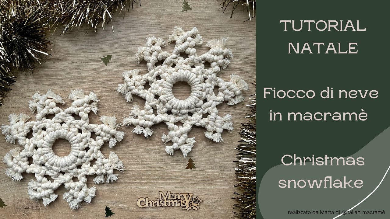 Fiocco di neve in macramè per decorazioni di Natale - YouTube