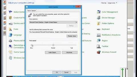 How to change Text to Speech speed in Microsoft Windows Server 2012