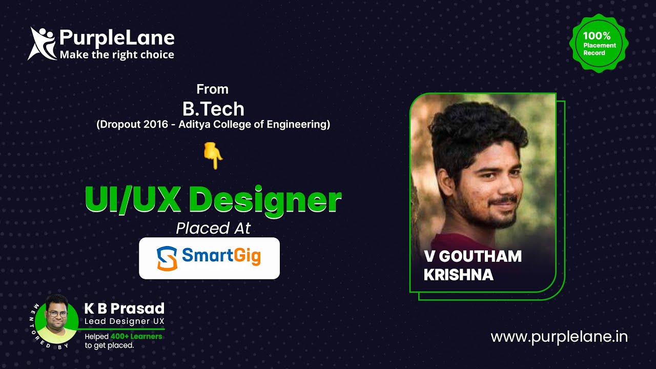 V Goutham Krishna | Dropout to UI/UX & Visual Designer 🚀 | PurpleLane ...