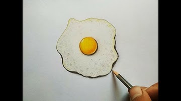 Very Easy Fried Egg Drawing !! Perfect Fried Egg - 3D Art Tricks