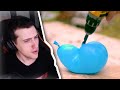 HELLYEAHPLAY СМОТРИТ / Water Balloons Look AMAZING in Slow Motion