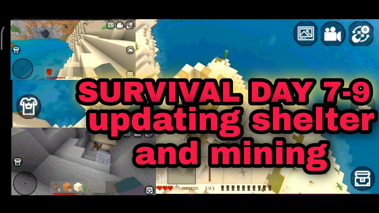 MINI block craft Survival day 79updating SHELTER and miningmini