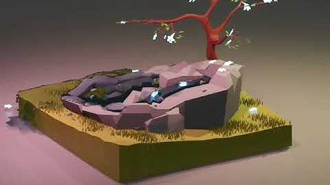 Low poly blender 3d water stimulation animation