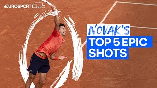 Novak Djokovics EPIC Top 5 Shots From Roland-Garros 2023 ? | Eurosport Tennis