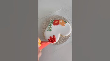 Wet-on-wet royal icing💐 #shorts #shortsfeed #cookies #baking