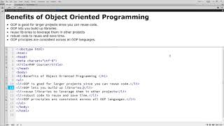 Benefits of Object Oriented Programming