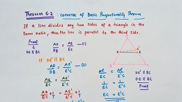 Theorem 6.2//Converse of basic proportionality theorem//Class 10 Maths// Chapter 6 Triangles