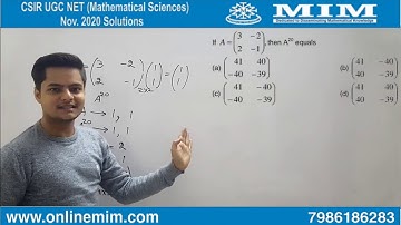 NTA CSIR UGC NET MATHS J 2020 Solutions  - Linear algebra Part  B