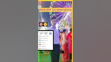 RPF GS MINI MOCK TEST 🎯//RWA RPF MOCK //GS MOCK