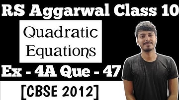 x²-4ax-b²+4a²=0 | RS Aggarwal Class 10 Ex 4A Q 47 | VMS Manpreet Singh @ScienceWithVMS