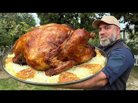 Golden Roast Turkey with Pilaf from the Village Oven
