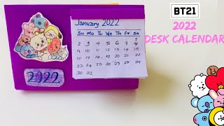 #2022 BT21 desk calendar |paper mini calendar |DIY calendar #shorts