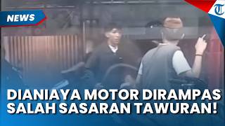 MISUNDERSTOOD AS ENEMIES! Two Teenagers in Klari, Karawang, Face Trial by a Brawling Group, Motor...