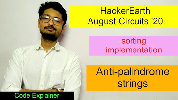 Anti-palindrome strings || August Circuits 