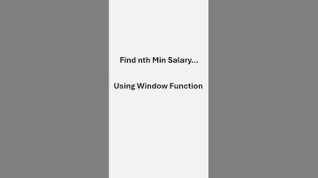 🎯 SQL Interview Question: Nth Min Salary using Window Functions #sql #techinterviews