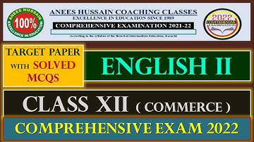 ENGLISH XII | Aness Hussain comprehensive exam 2022 Solved MCQs | Karachi Board