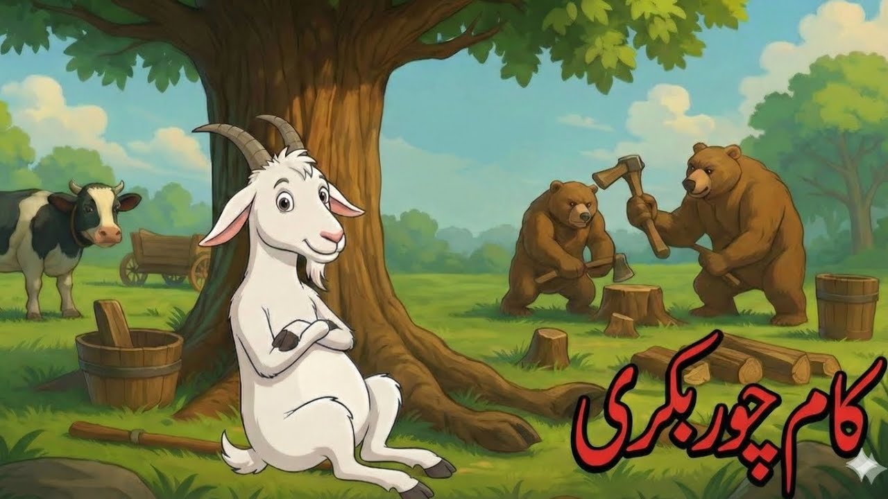 کام چور بکری 🐐Lazy Goat Cartoon Story | Urdu Hindi Moral Kahani | Hindi Story 