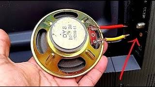 Place an old speaker behind the television and you will be surprised by the result