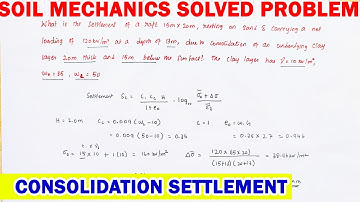 how to solve settlement problem | consolidation settlement problem | soil mechanics solved problem