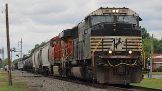 NS 350 Pulling From A Stop In Downtown Selma With NS 1811 and BNSF 7437 Leading The Way