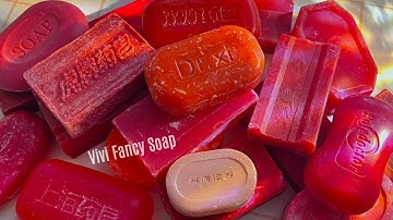 ASMR Soap Cutting/Dry Soap Cutting ASMR/Satisfying Sound ASMR/No Talking/Crunchy Red Soaps❤️❤️💗